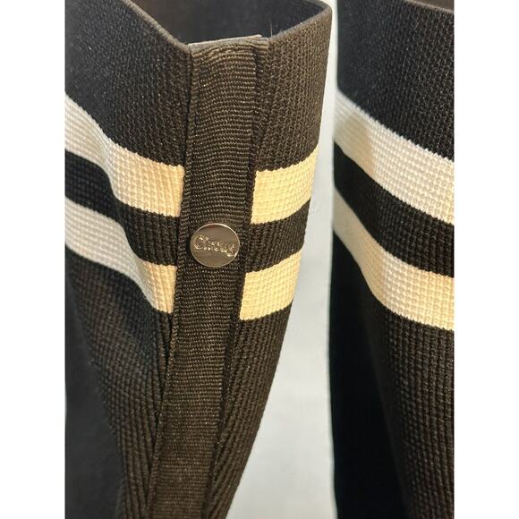 Circus Sam Edelman Size 9 Black White Striped Heeled Sock Boots Emo Whimsigoth - Picture 4 of 10